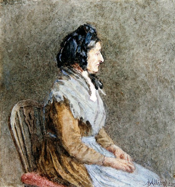 Niebieski szal (akwarela na papierze) autorstwa Helen Allingham
