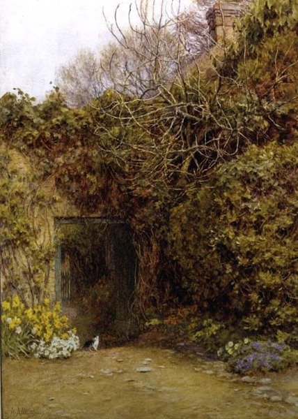 The Dairy Door, Farringford, dom Lorda Tennysona autorstwa Helen Allingham