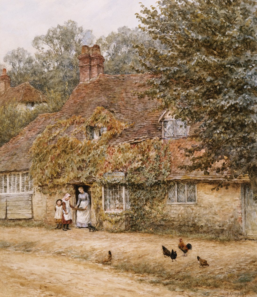 Stary Sklep Rybny, Haslemere (akwarela na papierze) autorstwa Helen Allingham