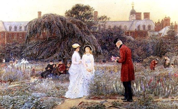 Ogród starców, szpital Chelsea autorstwa Helen Allingham