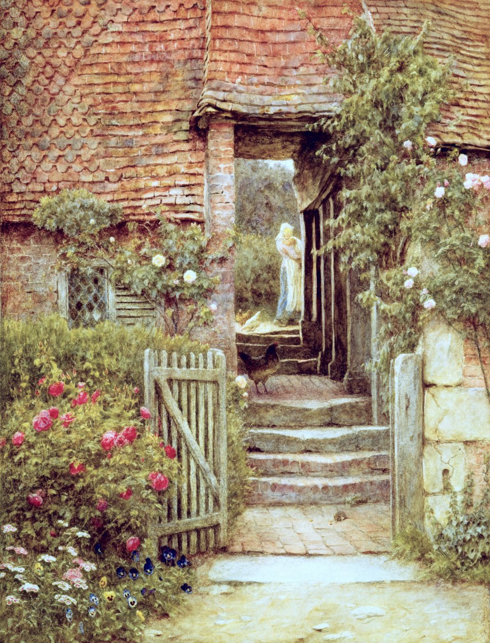 Pod Starą Warzelnią, Hambledon, Surrey (akwarela na papierze) autorstwa Helen Allingham
