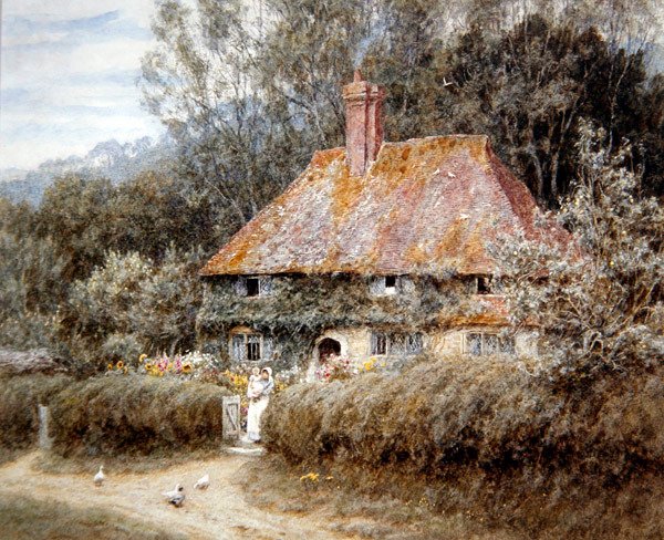 Valewood Farm, pod Blackdown, Surrey (akwarela na papierze) autorstwa Helen Allingham