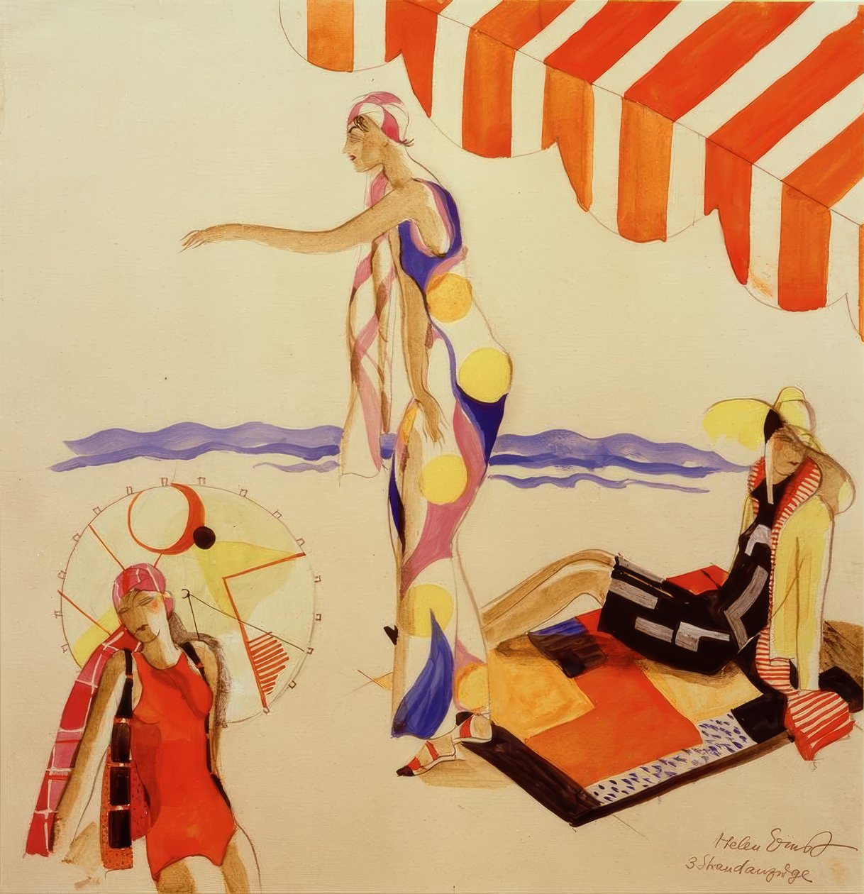 Ubrania plażowe około 1928 autorstwa Helen Ernst