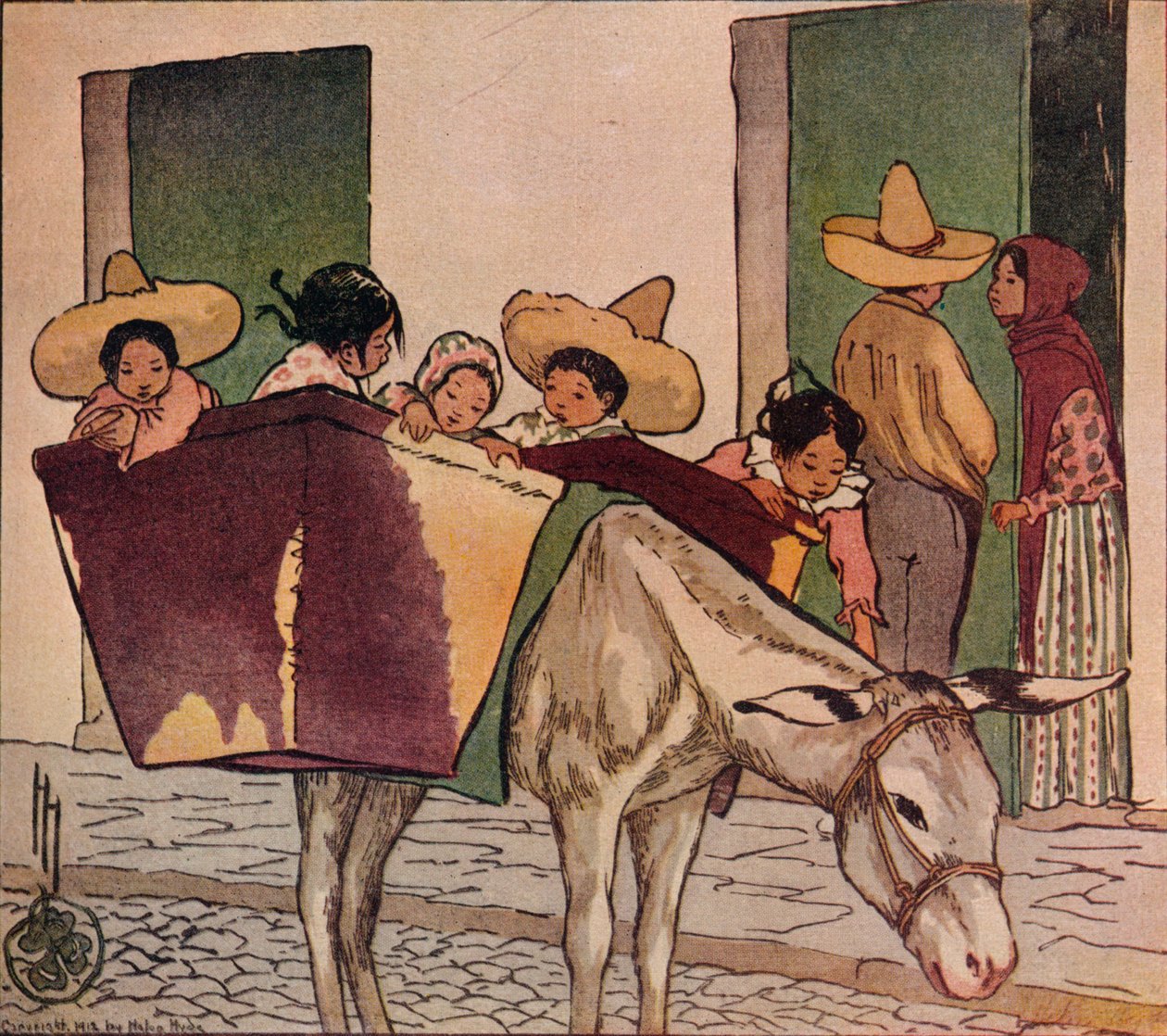 Przerywnik - Osioł Breadmans, 1912 autorstwa Helen Hyde