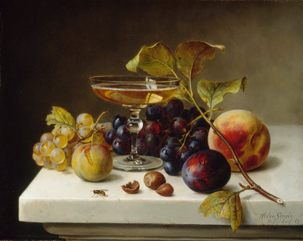 Martwa natura z owocami i szampanem, 1869. autorstwa Helen Searle