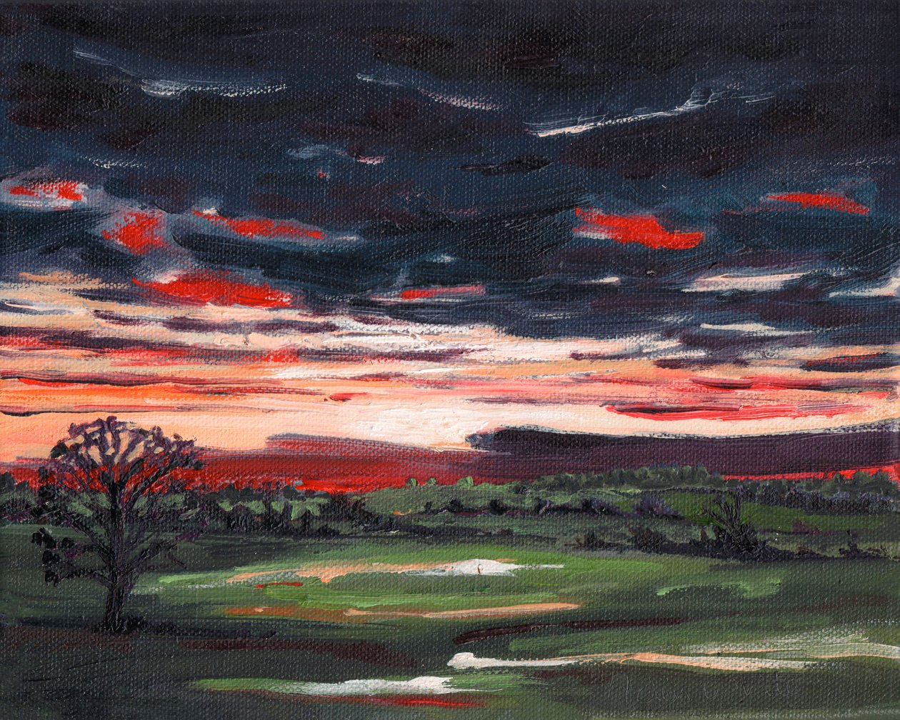 Zimowy zachód słońca, 2008 autorstwa Helen White