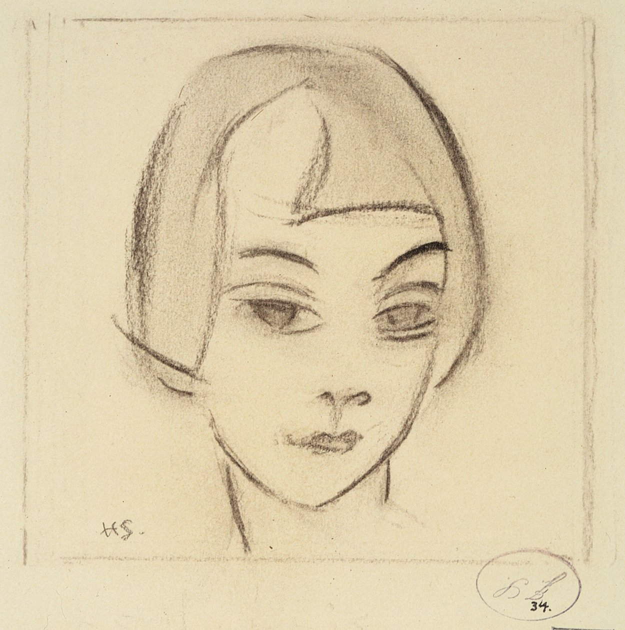 Głowa dziewczyny (Vignette, Karin) autorstwa Helene Schjerfbeck
