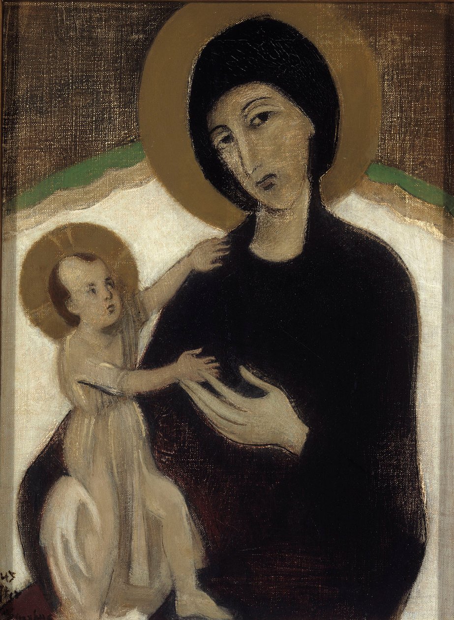 Madonna z Dzieciątkiem, wzorowane na dziele Cimabue’a autorstwa Helene Schjerfbeck