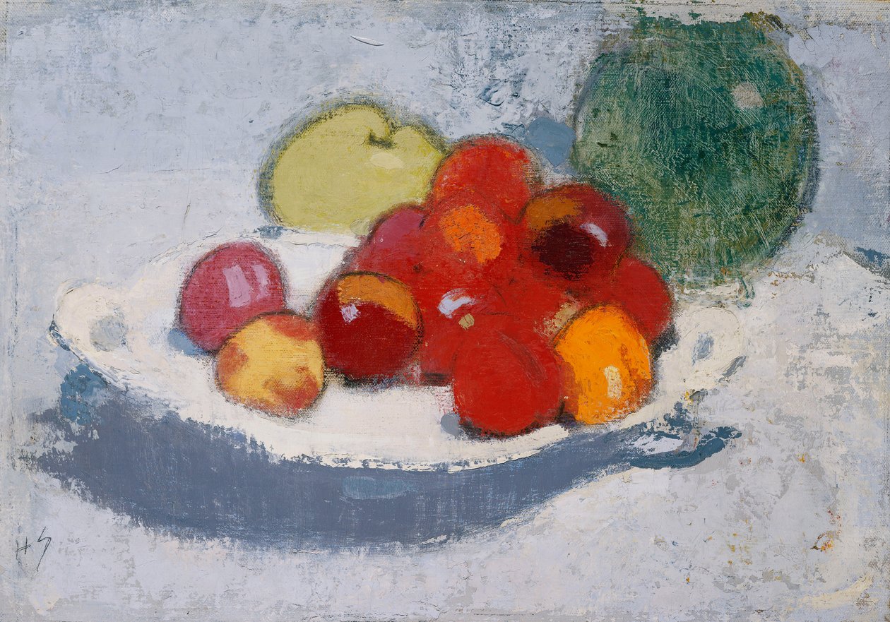 Martwa natura z owocami, ok. 1915 (olej na płótnie) autorstwa Helene Schjerfbeck