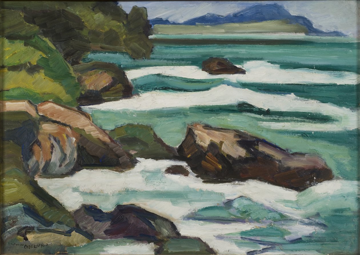 The Mediterranean Breaker (olej na papierze zamontowany na pokładzie) autorstwa Helmer Osslund
