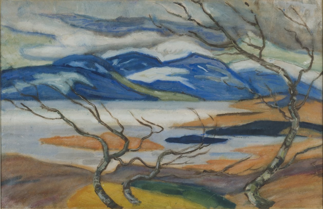 Torne Marsh na wiosnę (gwasz na papierze) autorstwa Helmer Osslund