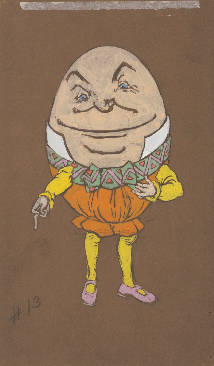 Humpty Dumpty (projekt kostiumów do filmu Alicja w Krainie Czarów, 1915) autorstwa Henderson, William Penhallow