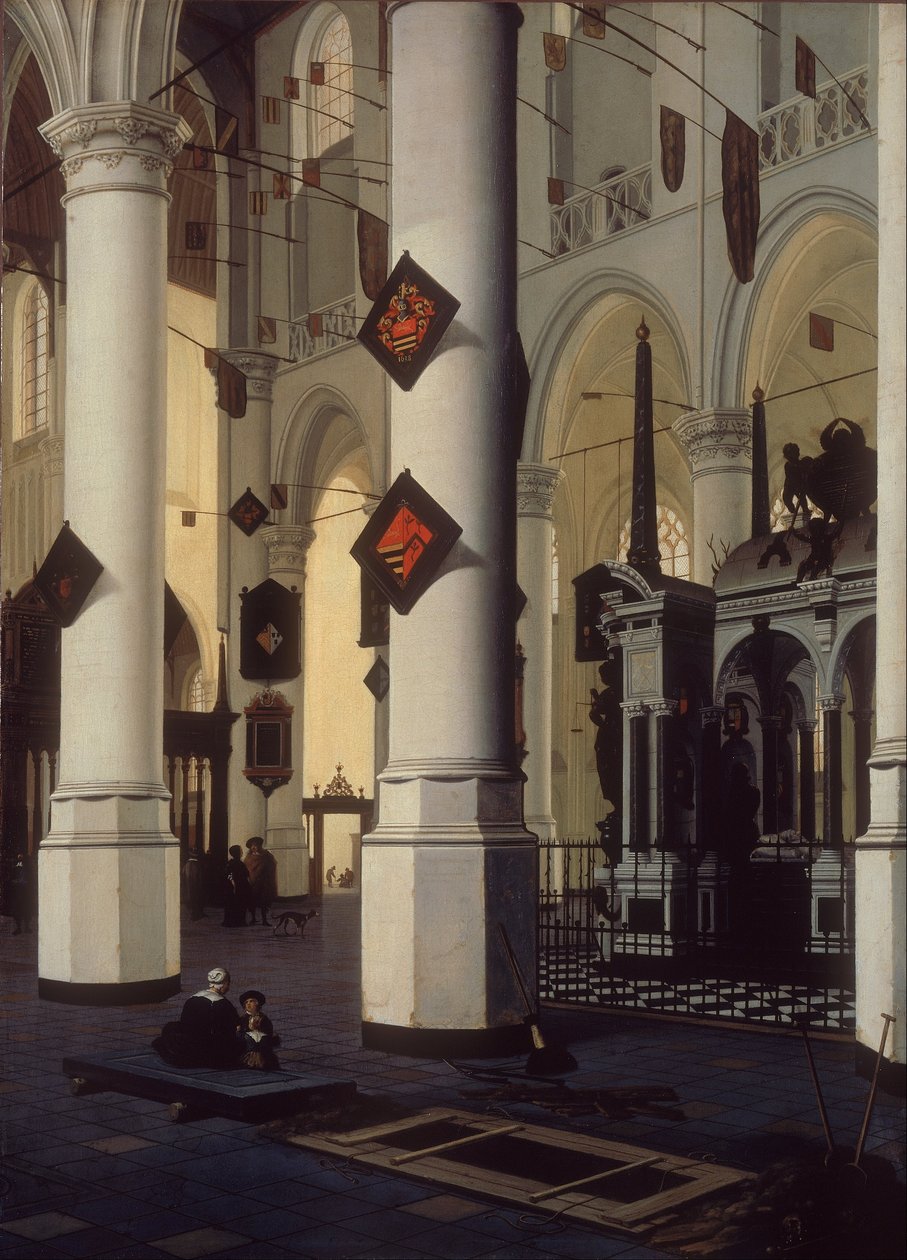 Wnętrze Nowego Kościoła w Delft, z grobowcem Wilhelma Milczącego autorstwa Hendrik Cornelisz. van Vliet