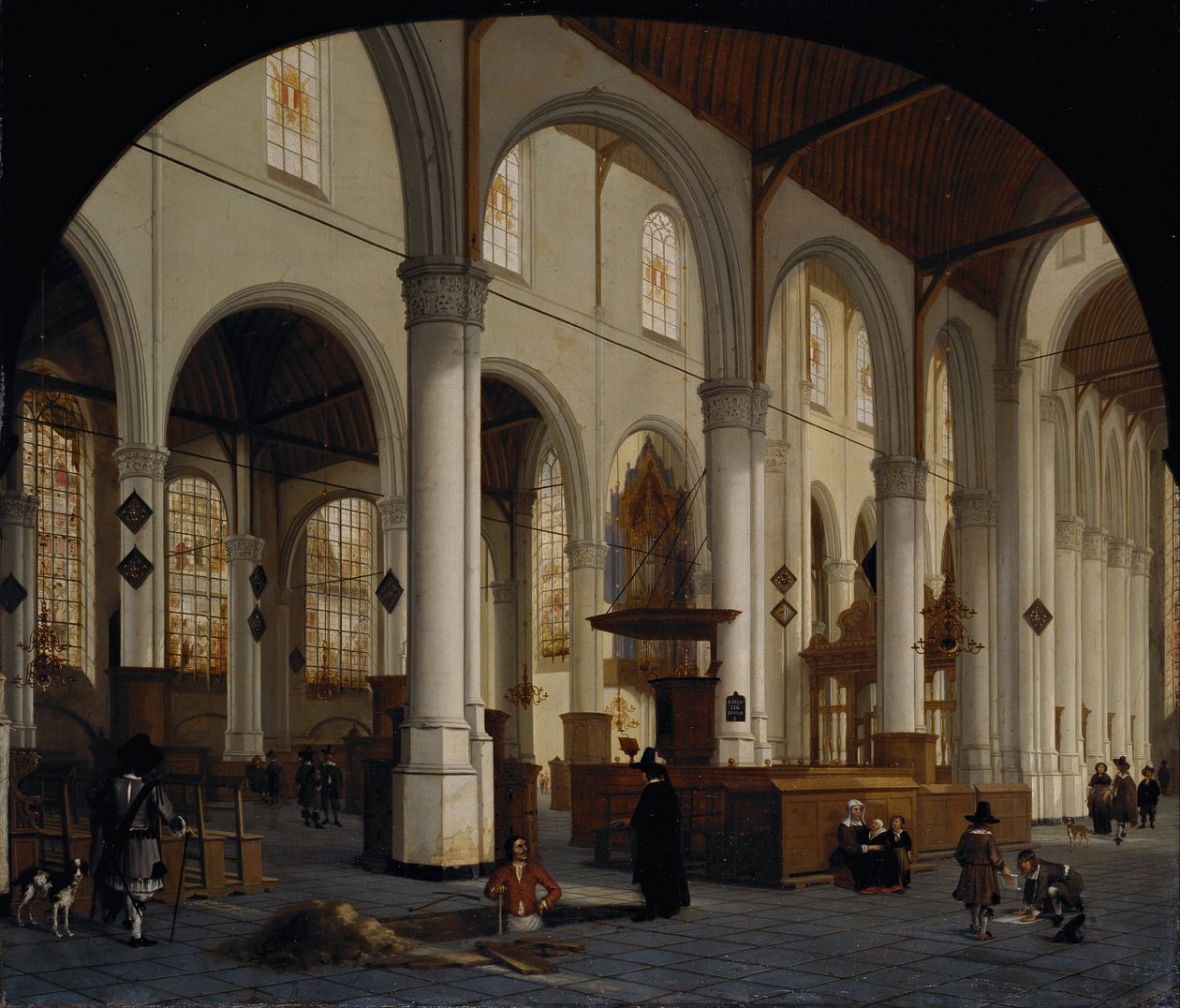 Wnętrze St Janskerk w Gouda autorstwa Hendrik Cornelisz. van Vliet