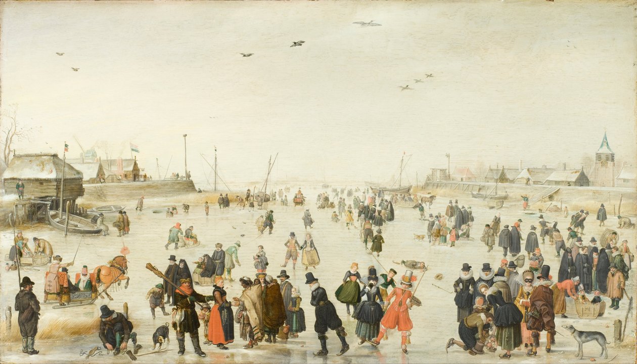 Zimowa scena na zamarzniętym kanale autorstwa Hendrick Avercamp