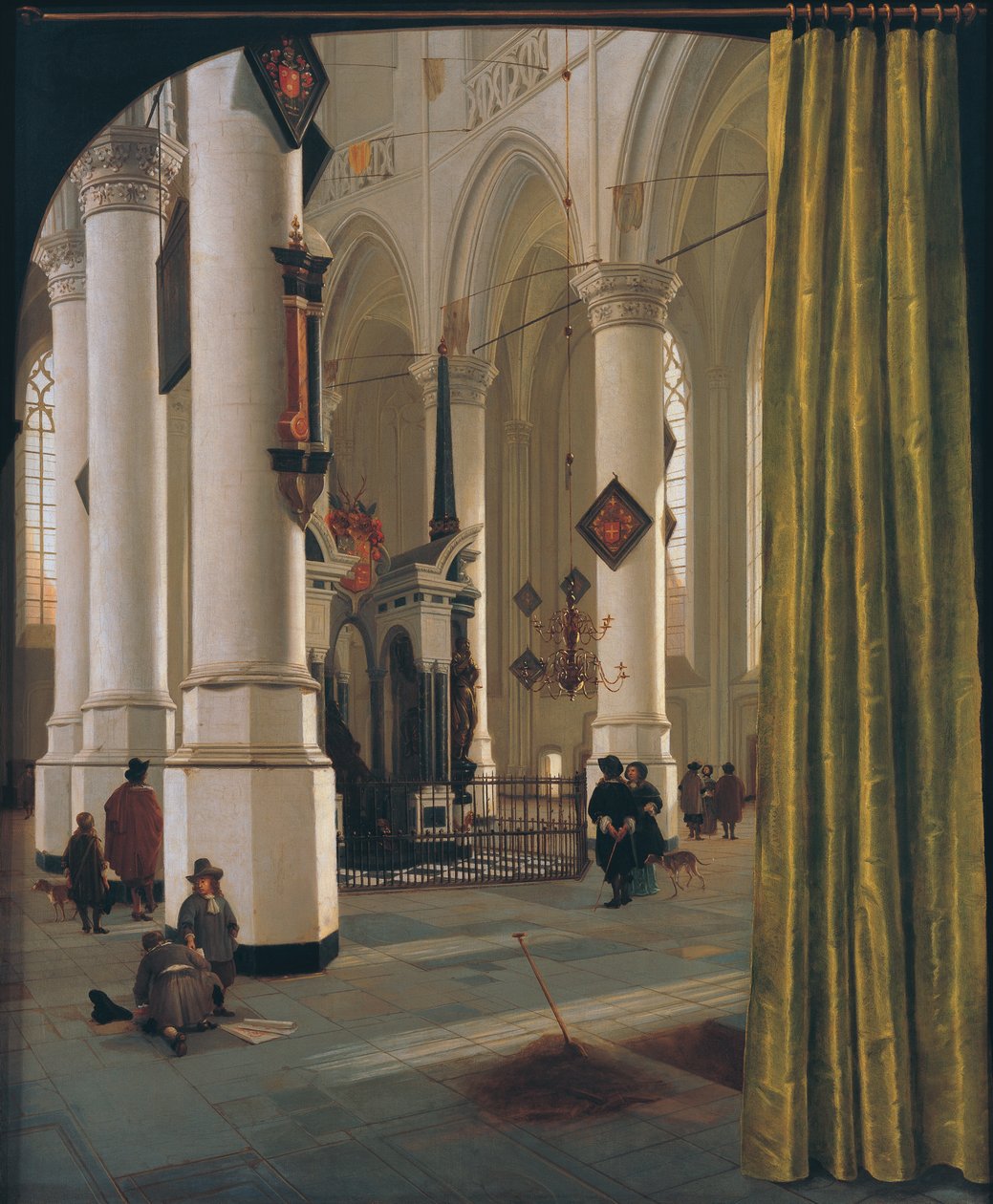 Wnętrze Nieuwe Kerk w Delft z grobowcem księcia Wilhelma Milczącego z Orange (1533-1584) autorstwa Hendrik Cornelisz. van Vliet