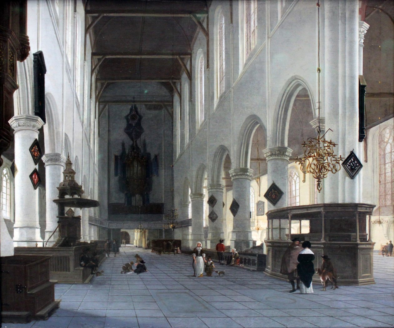 Wnętrze Oude Kerk w Delft autorstwa Hendrik Cornelisz. van Vliet