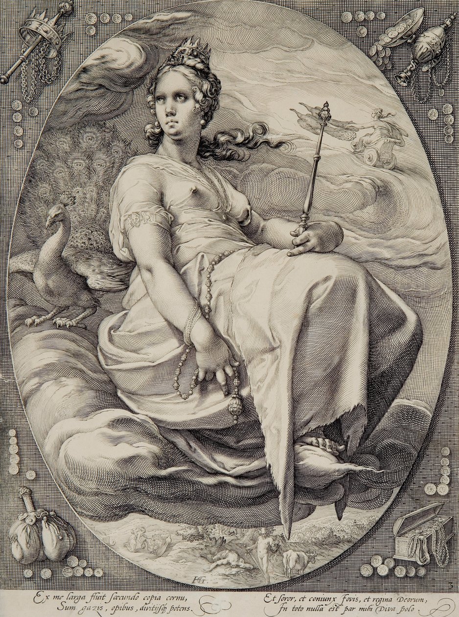 Juno (z Czterech Bóstw) autorstwa Hendrik Goltzius