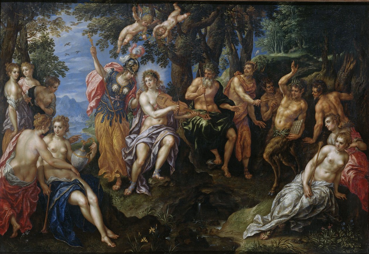 Konkurs pomiędzy Apollem i Panem autorstwa Hendrick de Clerck