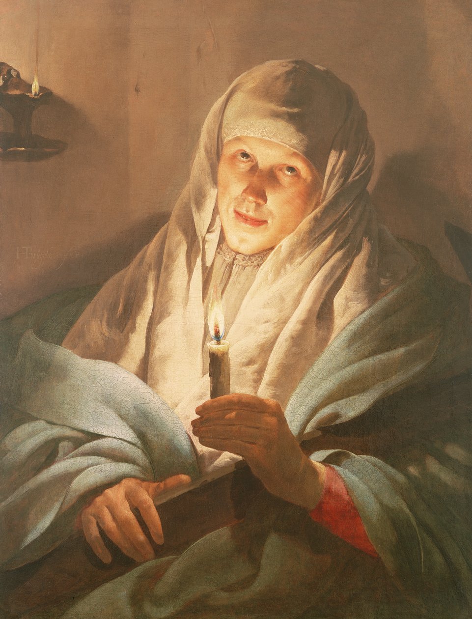 Kobieta ze świecą i krzyżem autorstwa Hendrick ter Brugghen