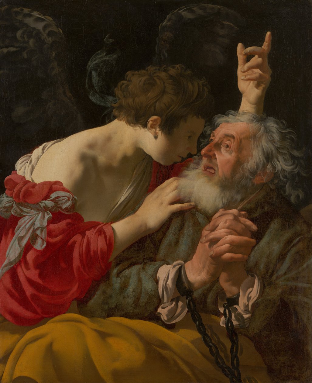 Wyzwolenie św. Piotra, 1624 autorstwa Hendrick ter Brugghen