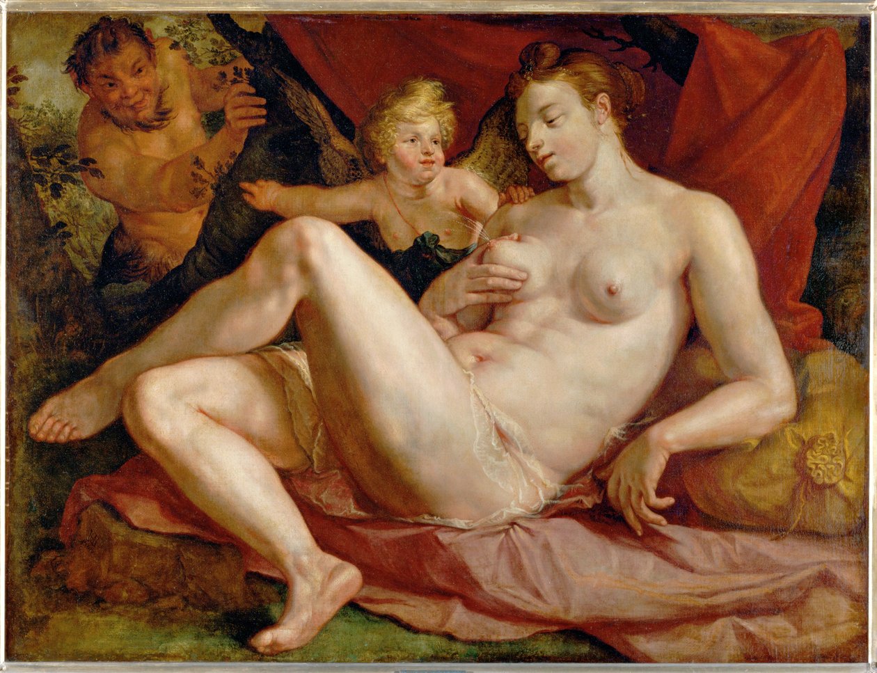 Jowisz i Antiope ... autorstwa Hendrick (attr. to) Goltzius