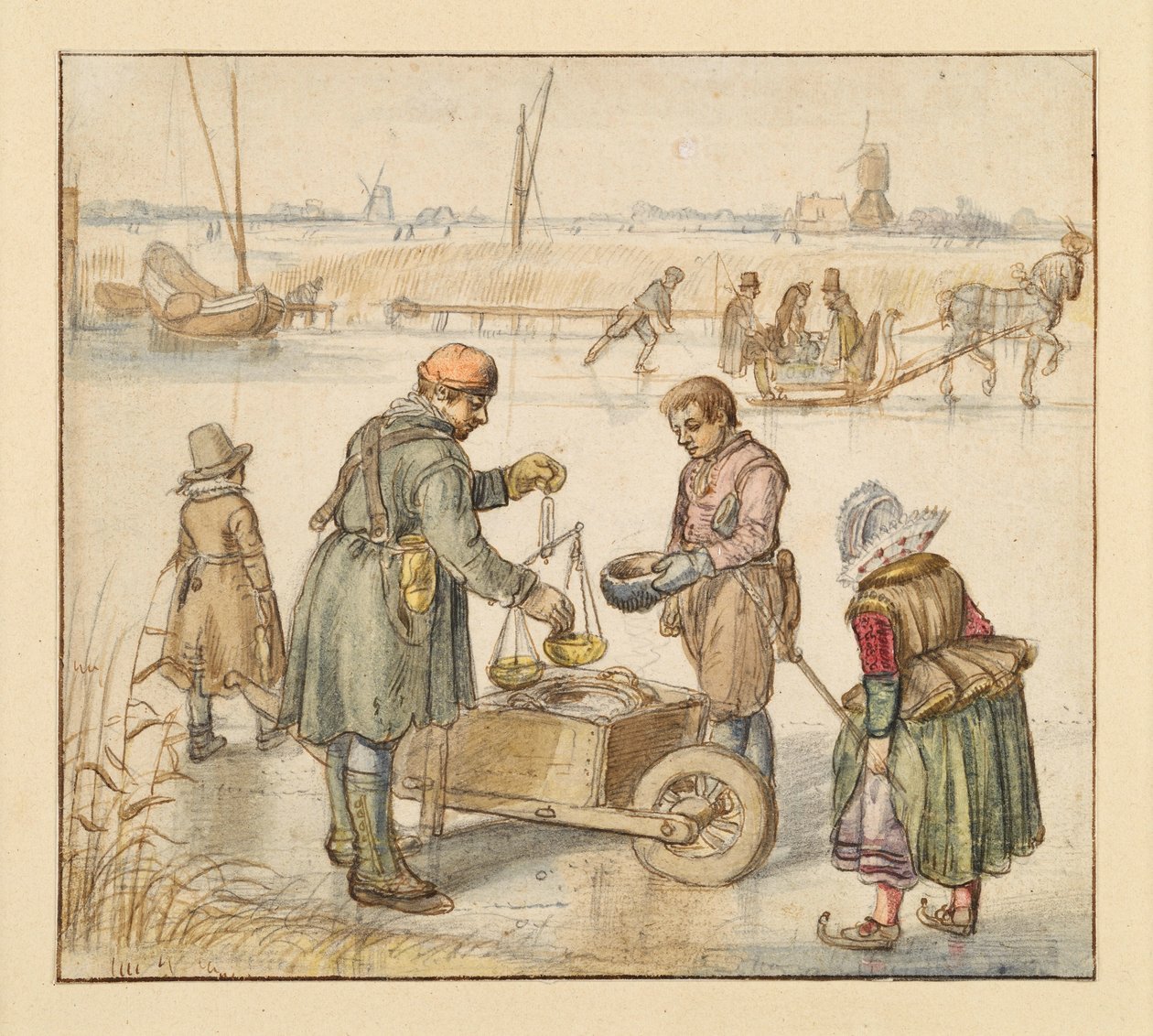 Kupcy na lodzie autorstwa Hendrick Avercamp