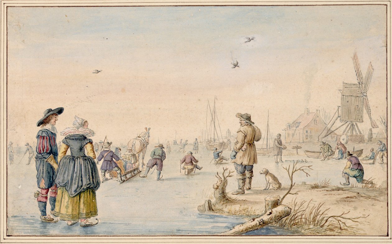 Hendrick Avercamp - Zimowy krajobraz z łyżwiarzami, Albertina autorstwa Hendrick Avercamp