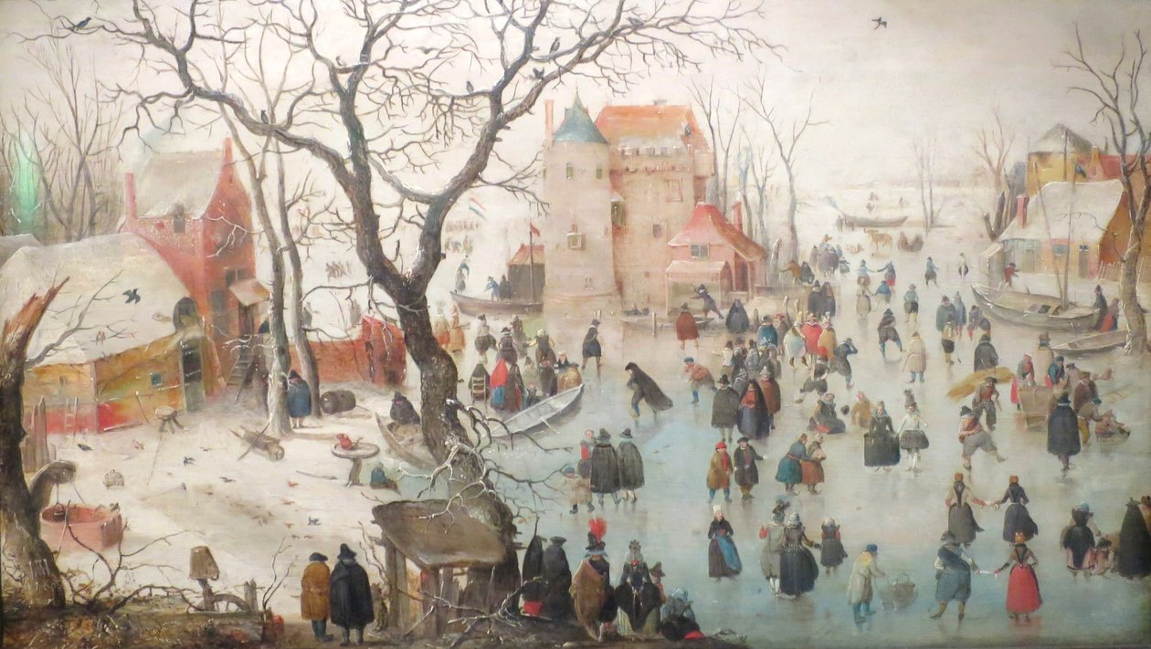 Zimowy krajobraz z łyżwiarzami autorstwa Hendrick Avercamp
