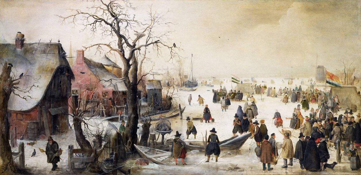Scena zimowa na kanale autorstwa Hendrick Avercamp