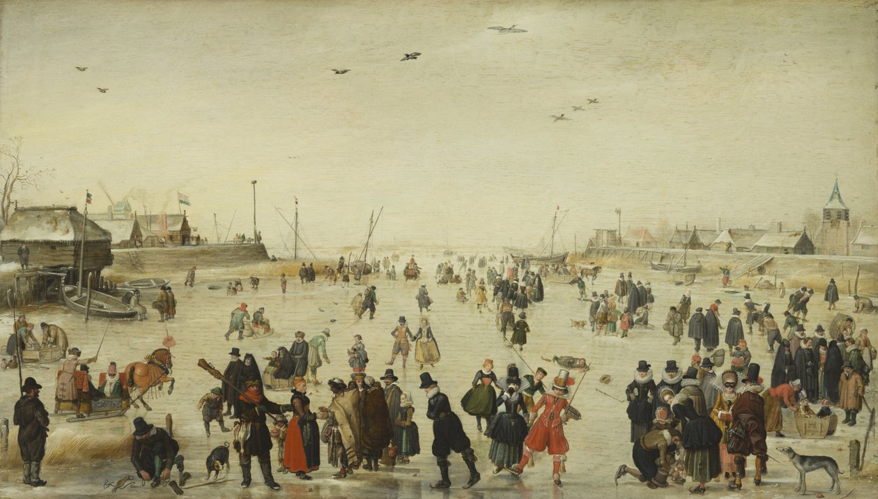 Scena zimowa na zamarzniętym kanale autorstwa Hendrick Avercamp