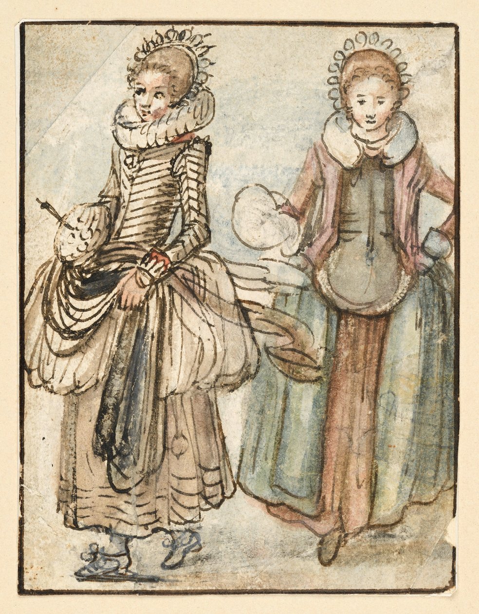 Dwie stojące kobiety autorstwa Hendrick Avercamp