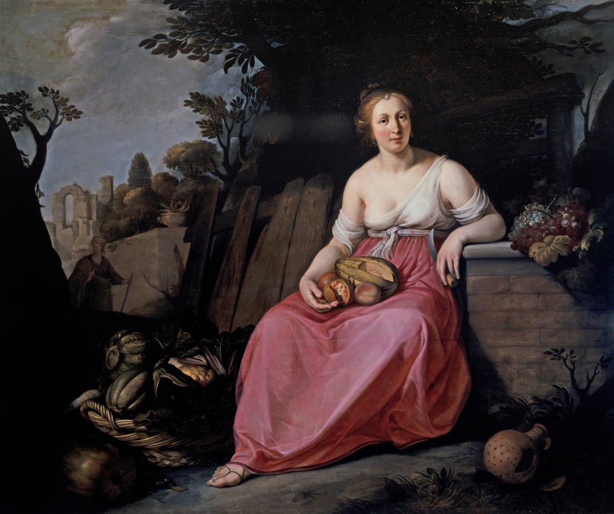 Vertumnus i Pomona autorstwa Hendrick Bloemaert