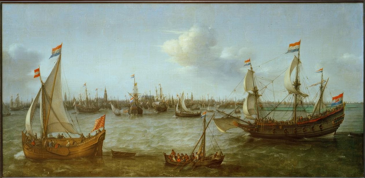 Widok na Ij w pobliżu Amsterdamu autorstwa Hendrick Cornelisz. Vroom