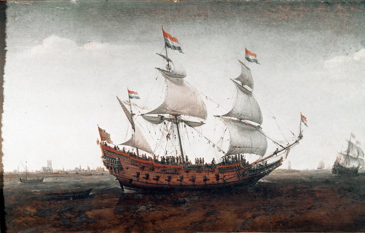 Holenderski statek na głębokim morzu (malarstwo autorstwa Hendrick Cornelisz. Vroom