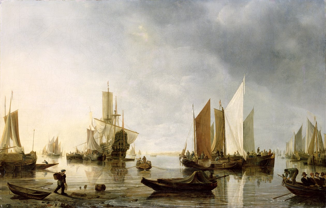Port z zakotwiczonymi statkami, 1655-60 autorstwa Hendrick Dubbels
