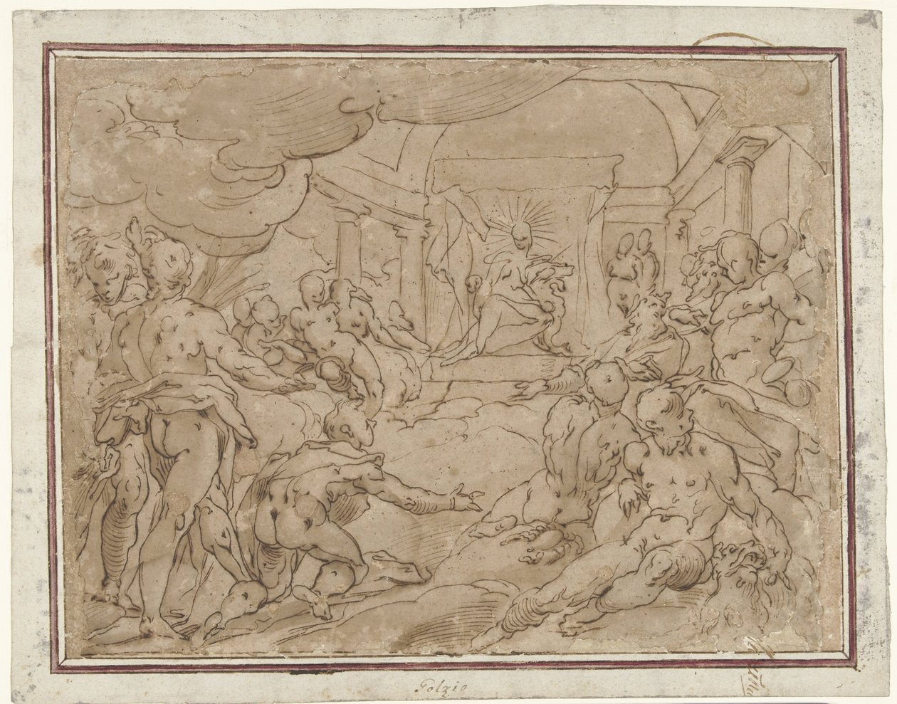 Faeton prosi Apolla o słoneczny rydwan autorstwa Hendrick Goltzius (school of)