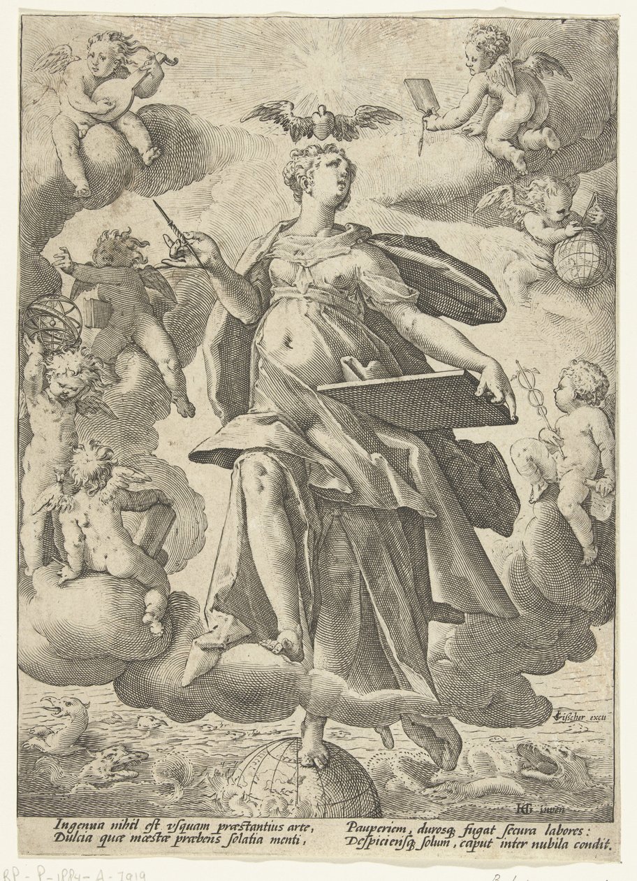 Alegoria sztuki autorstwa Hendrick Goltzius (workshop of)