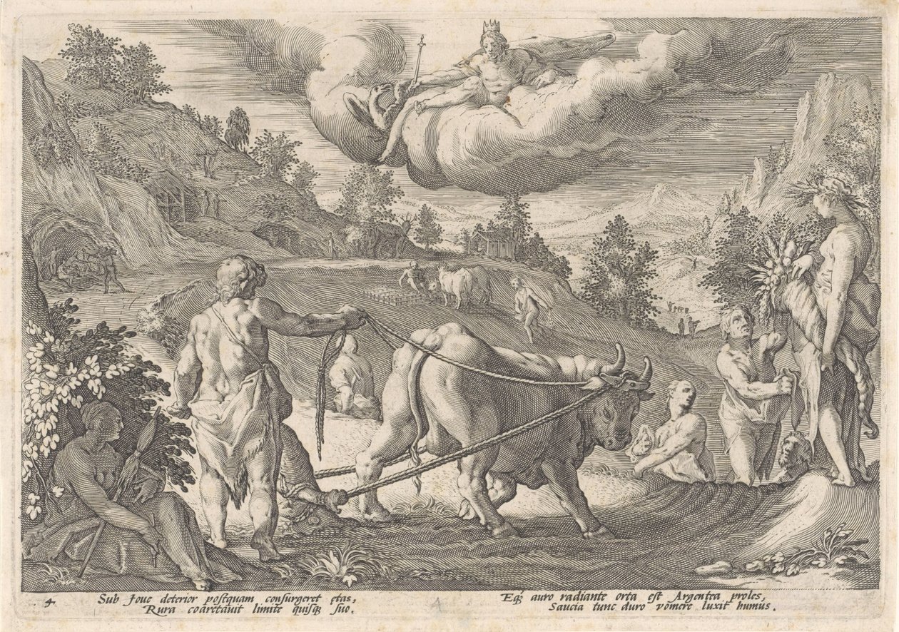 Srebrny wiek Metamorfozy Owidiusza (tytuł serii) autorstwa Hendrick Goltzius (workshop of)