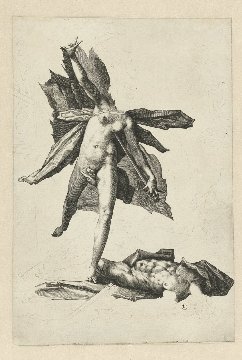 Pyramus i Thisbe autorstwa Hendrick Goltzius (workshop of)