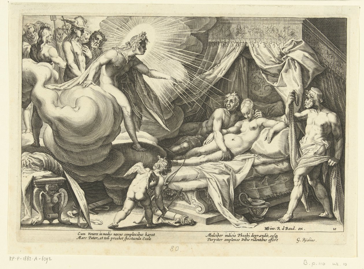 Wenus i Mars z widoku Apollo Metamorfozy Owidiusza (tytuł serii) autorstwa Hendrick Goltzius (workshop of)