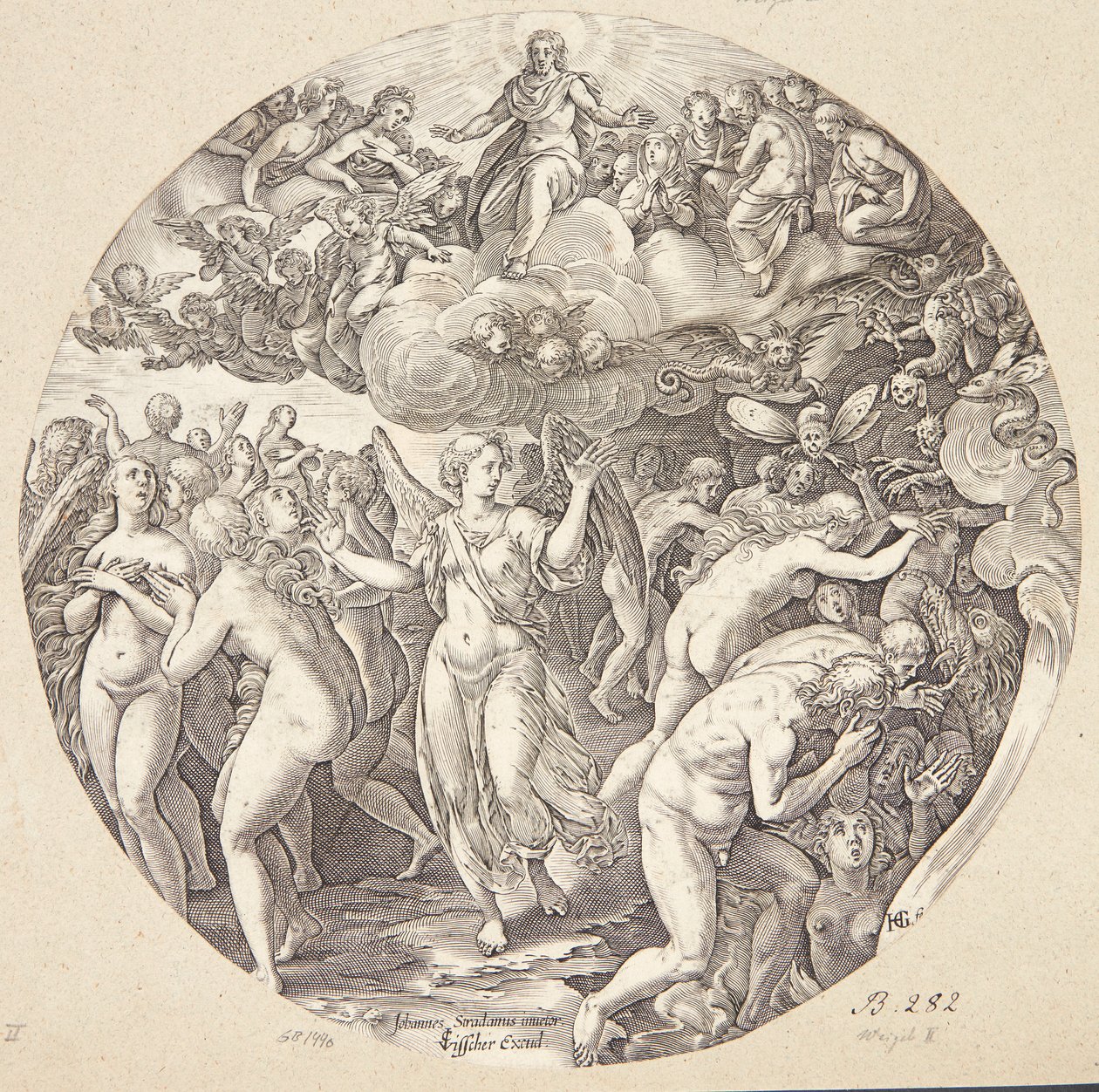 Oddzielenie zbawionych od potępionych autorstwa Hendrick Goltzius