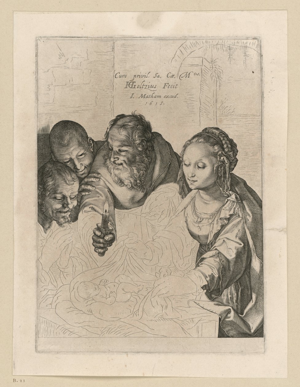 Pokłon pasterzy, stan 5. autorstwa Hendrick Goltzius