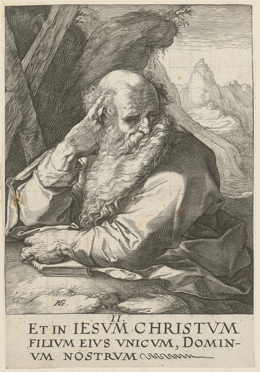 Andreas, arkusz 2 z serii „Chrystus, dwunastu apostołów i Paweł” autorstwa Hendrick Goltzius