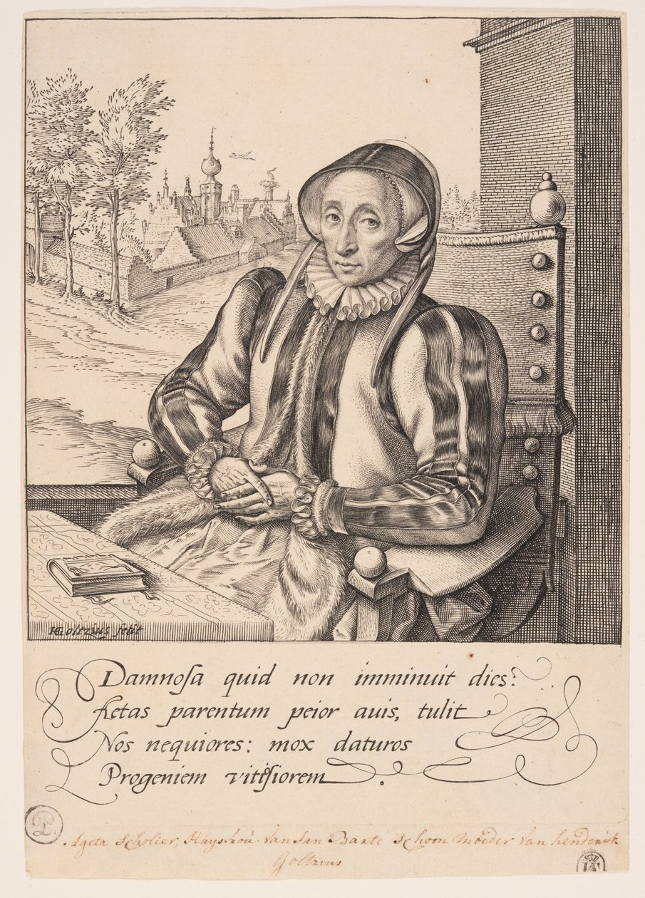 Anna Fullings, matka artysty autorstwa Hendrick Goltzius