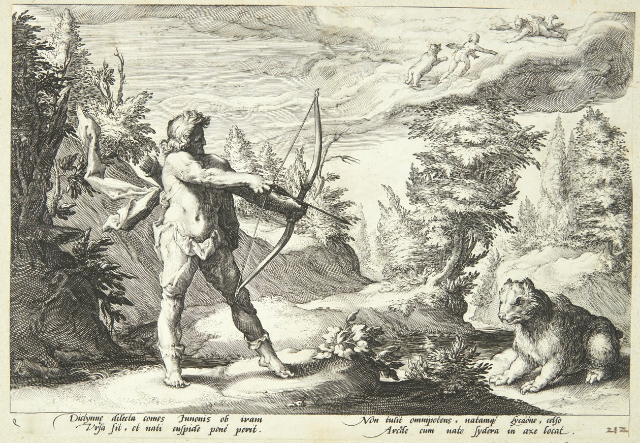 Arcas gotów zabić swoją matkę autorstwa Hendrick Goltzius