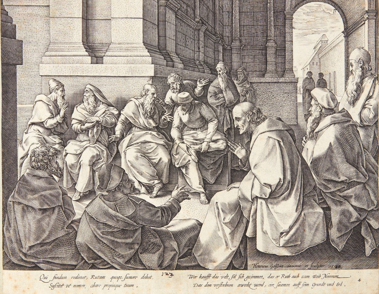 Boaz i dziesięciu starszych autorstwa Hendrick Goltzius