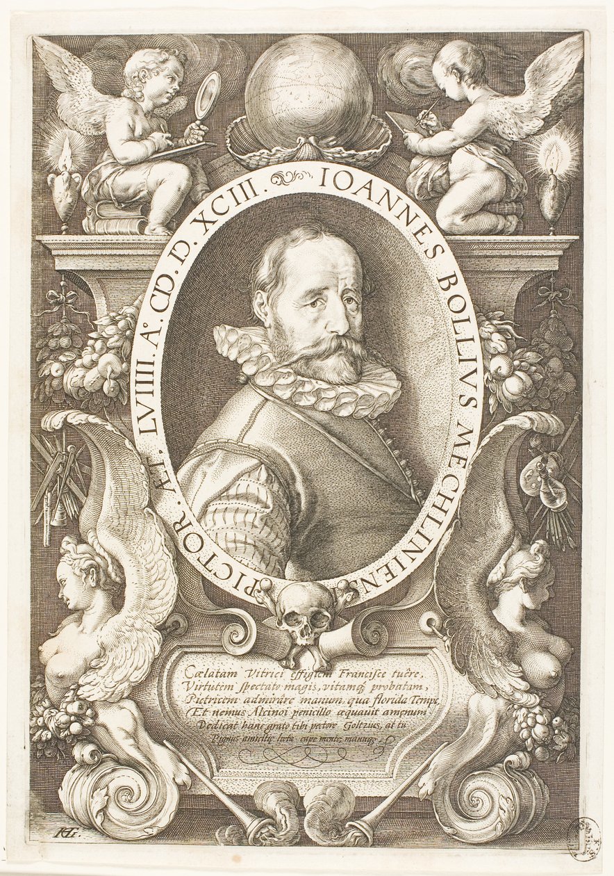 Bol, Hans (1534-1593) malarz Malines, od 1591 w Amsterdamie autorstwa Hendrick Goltzius