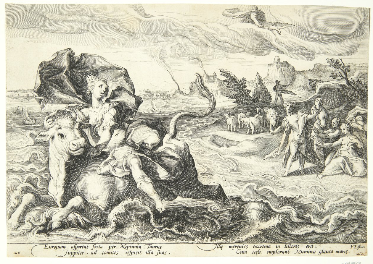 Porwanie Europy autorstwa Hendrick Goltzius