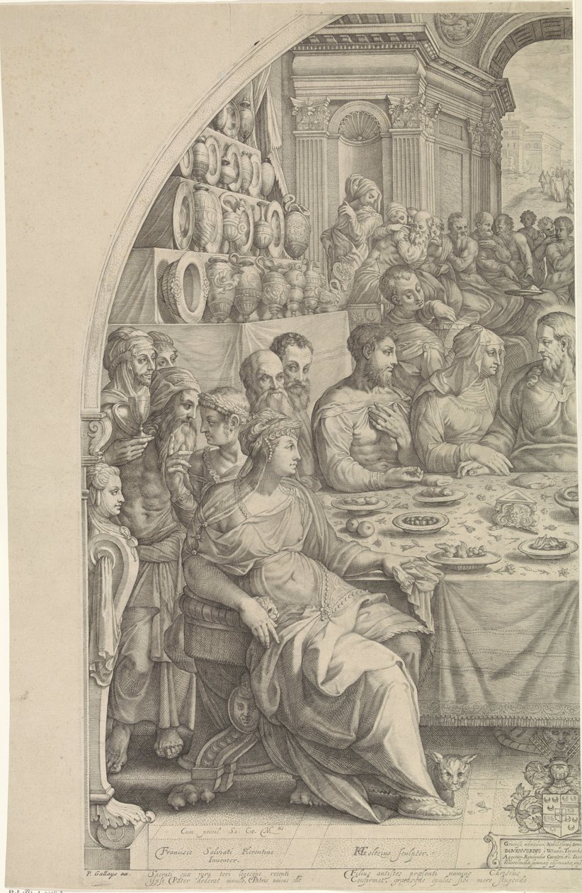 Ślub w Kanie, strona po lewej autorstwa Hendrick Goltzius